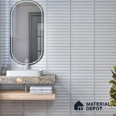 Faux Subway  Tile TL 07241 D Crayon 1012 1 ft x 1 ft Ceramic Glossy Finish - 9 mm  | 2 mm Spacer is Mandatory | Please Expect a Slight Variation of Pattern (Sample)